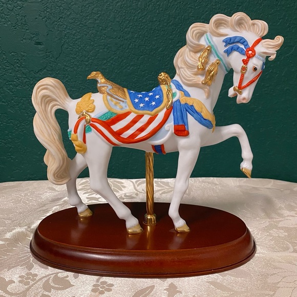 Lenox Other - Lenox 1991 Pride of America USA Flag Porcelain Carousel Horse